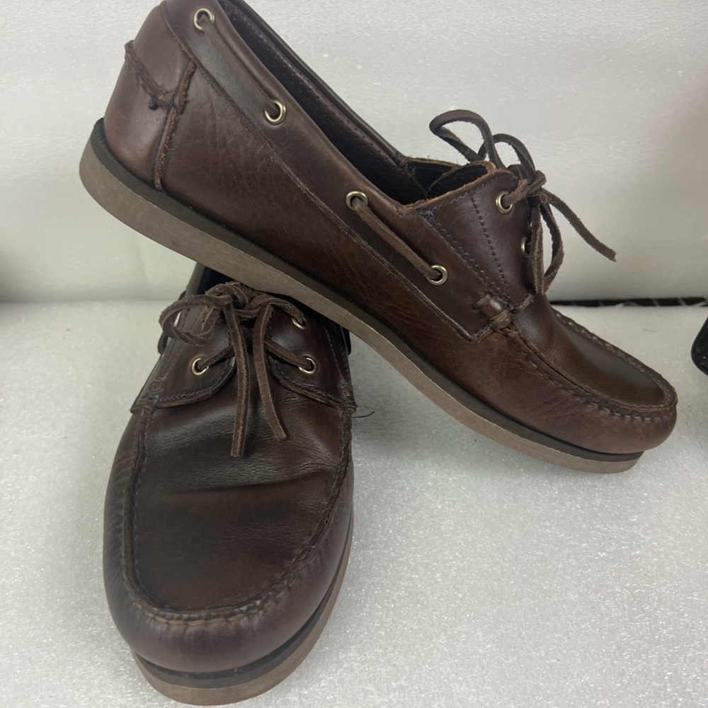 Allen Edmonds Boat Shoe Men Brown Leather Mocs 10  Classic style Loafer Force 10
